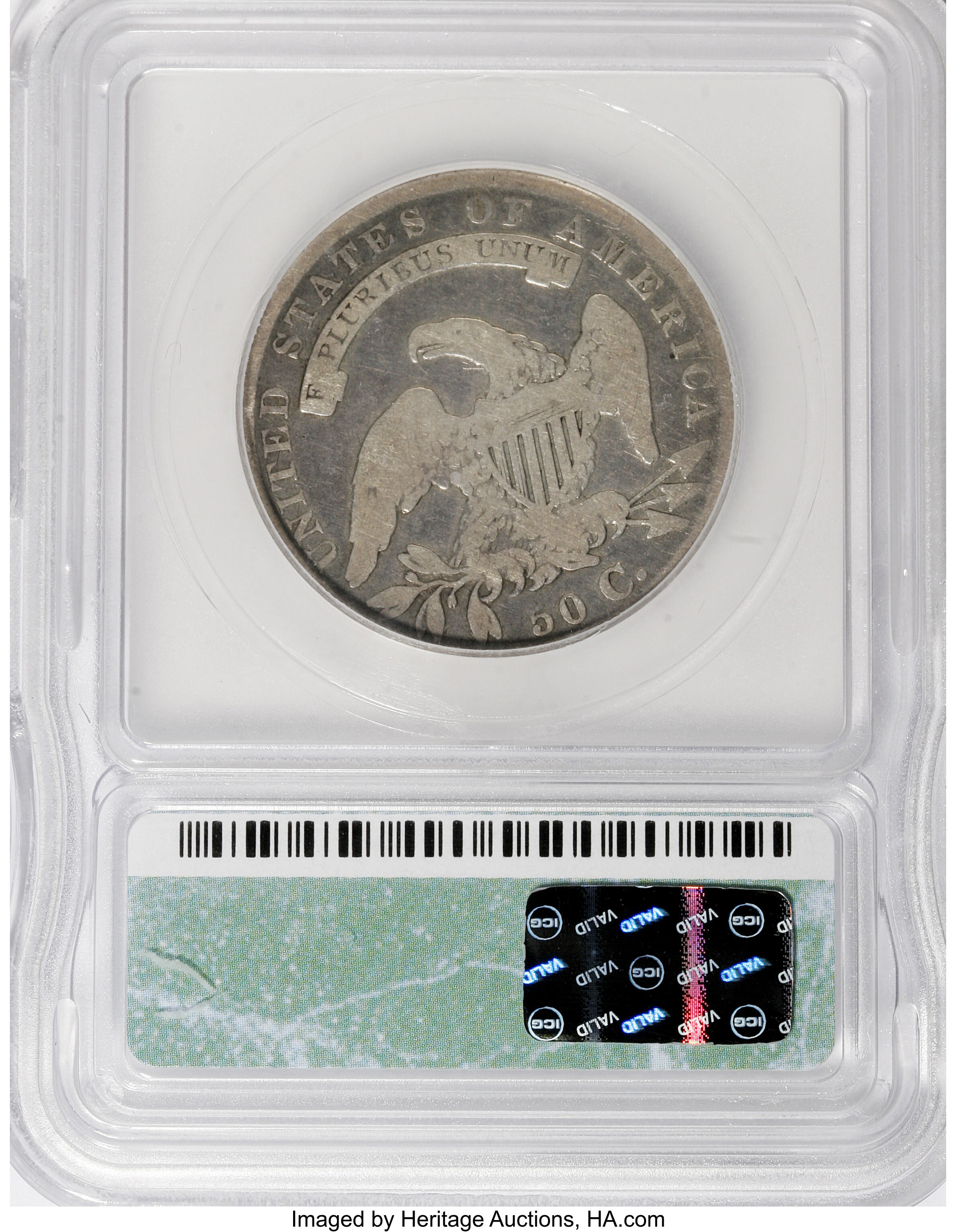 1834 50c Large Date, Large Letters AG3 CAC thumbnail 2
