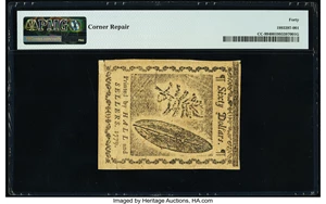 image for: Continental Currency January 14, 1779 $60 PMG Extremely Fine 40....