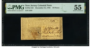 image for: New Jersey December 31, 1763 18d PMG About Uncirculated 55....