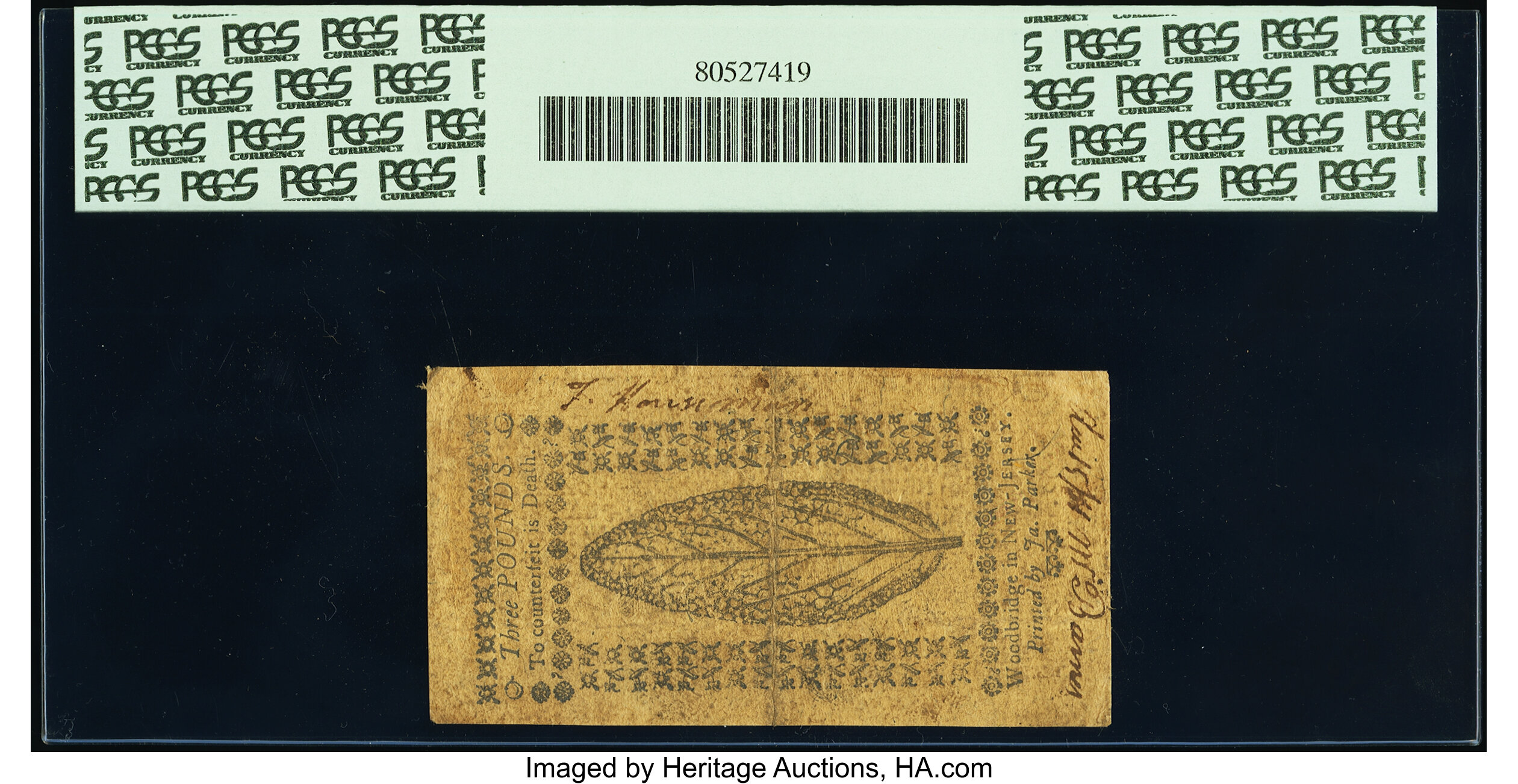 image for: New Jersey December 31, 1763 £3 PCGS Apparent Very Fine 25....