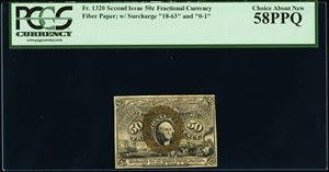 image for: Fr. 1320 50¢ Second Issue PCGS Choice About New 58PPQ....