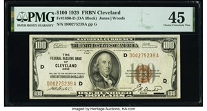 image for: Fr. 1890-D $100 1929 Federal Reserve Bank Note. PMG Choice Extremely Fine 45....