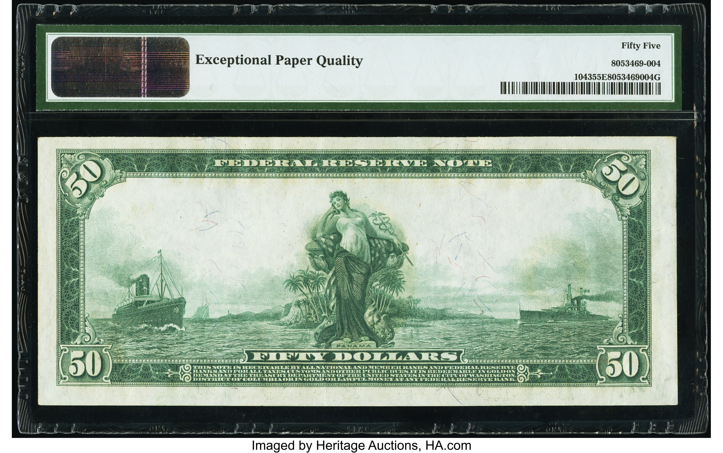 image for: Fr. 1043 $50 1914 Federal Reserve Note PMG About Uncirculated 55 EPQ....
