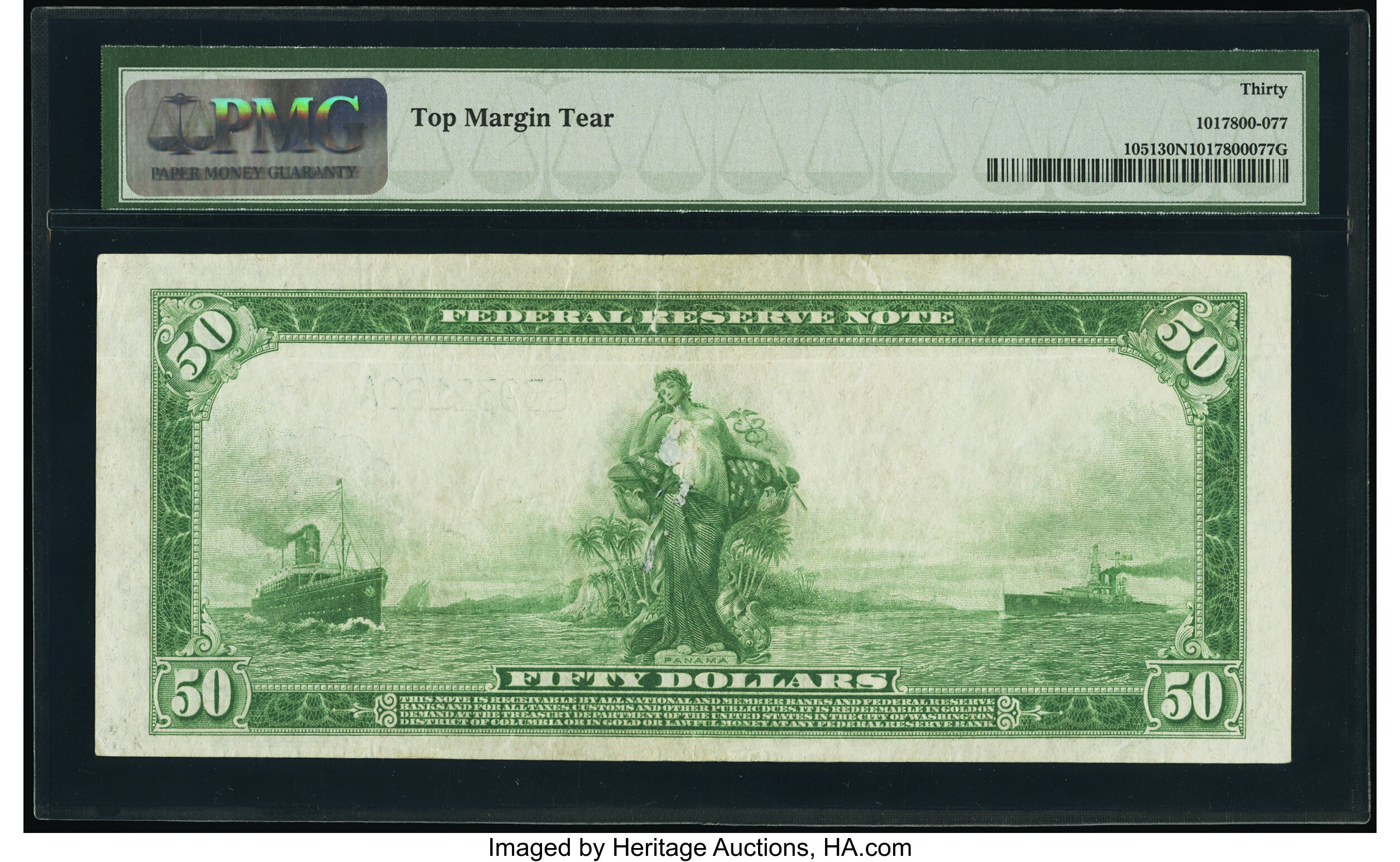 image for: Fr. 1051 $50 1914 Federal Reserve Note PMG Very Fine 30 Net....