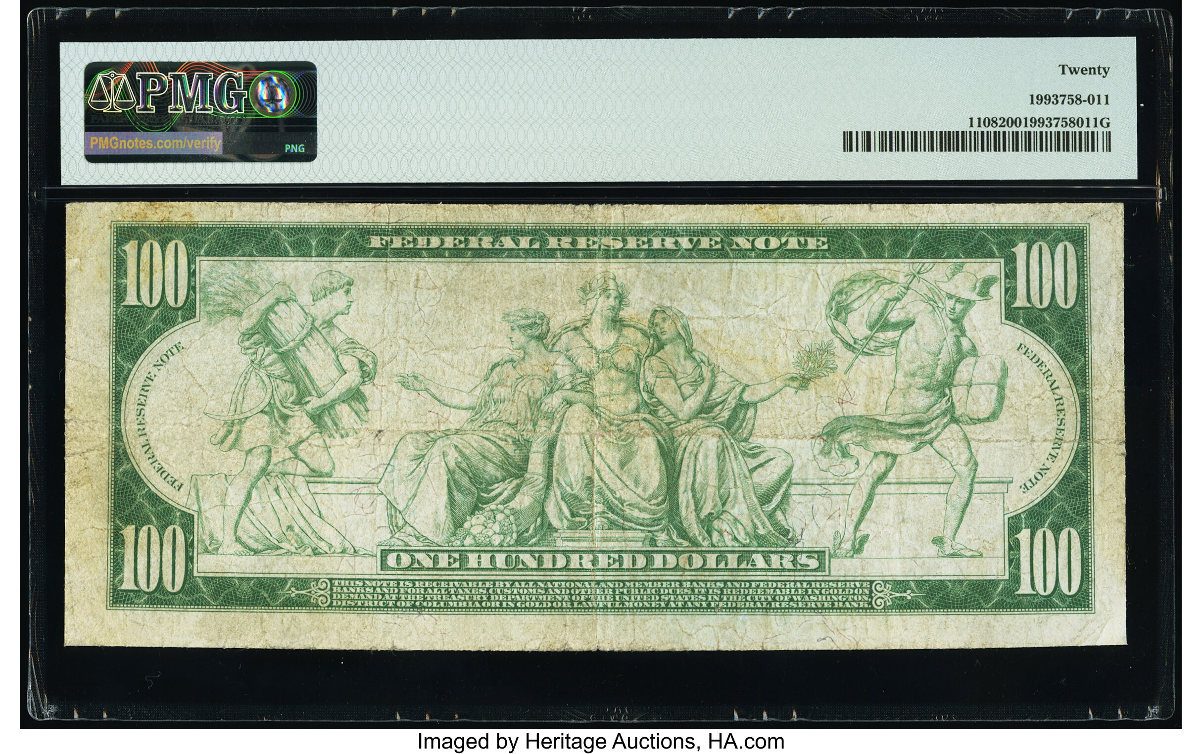 image for: Fr. 1108 $100 1914 Federal Reserve Note PMG Very Fine 20....