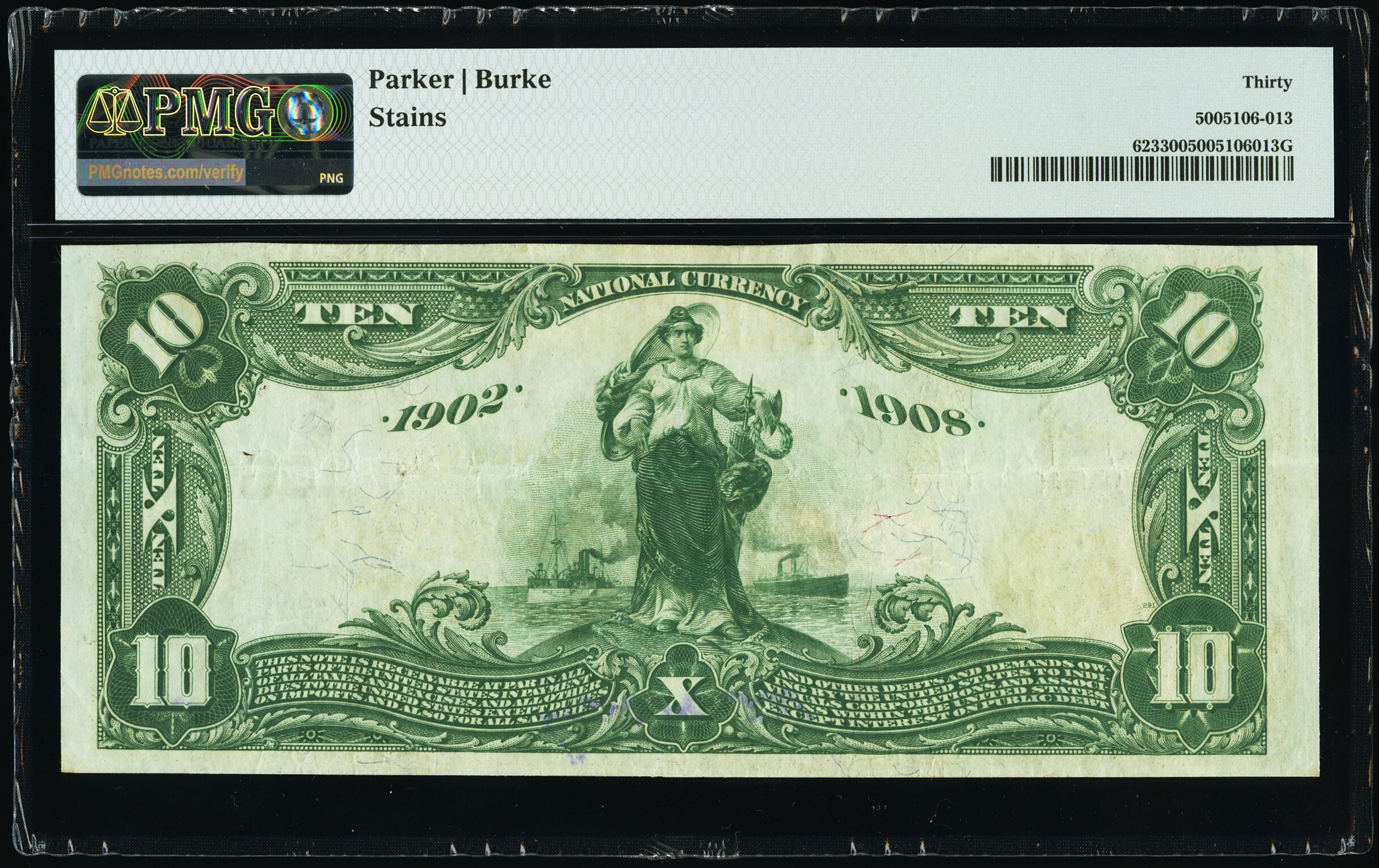 image for: Sumter, SC - $10 1902 Date Back Fr. 623 The National Bank of South Carolina Ch. # (S)10660 PMG Very Fine 30....