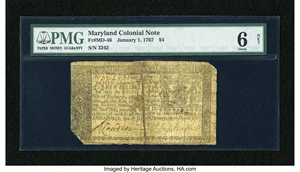 image for: Maryland January 1, 1767 $4 PMG Good Net 6....