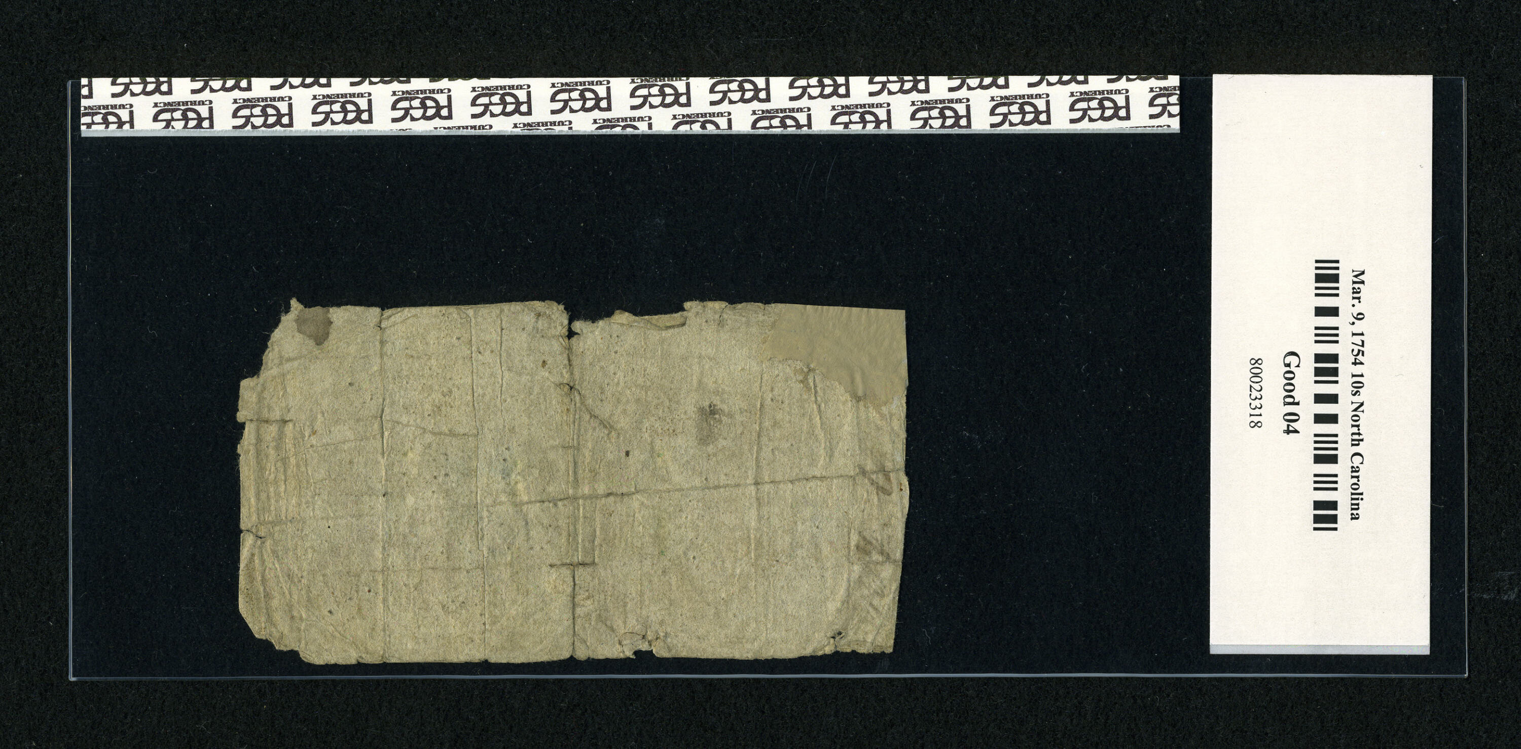 image for: North Carolina March 9, 1754 10s PCGS Apparent Good 04....