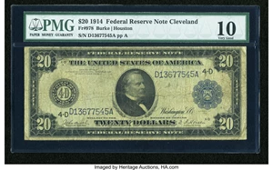image for: Fr. 978 $20 1914 Federal Reserve Note PMG Very Good 10....