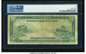 image for: Fr. 978 $20 1914 Federal Reserve Note PMG Very Good 10....