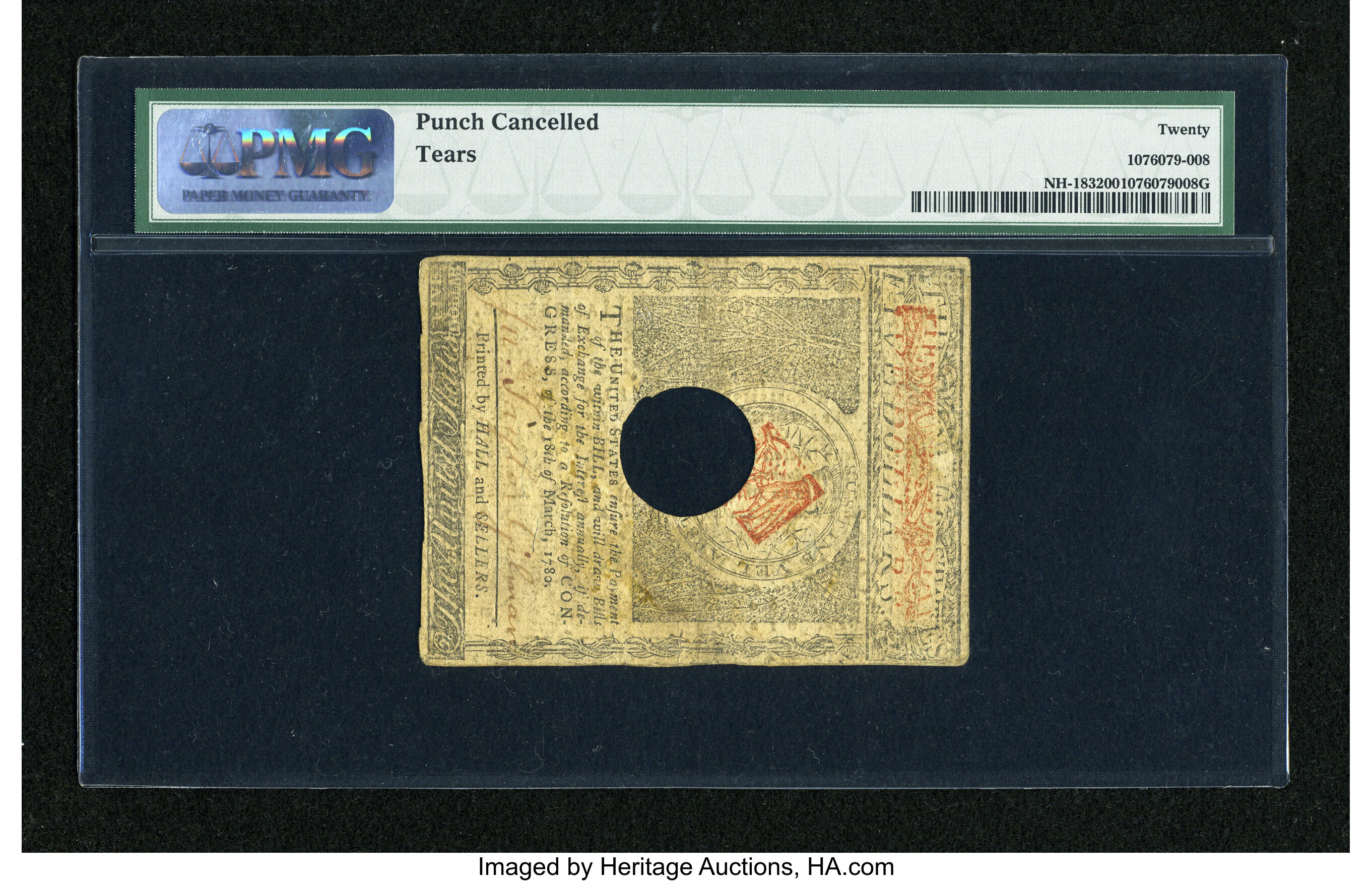 image for: New Hampshire April 29, 1780 $5 PMG Very Fine 20, HOC.