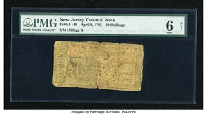 image for: New Jersey April 8, 1762 30s PMG Good 6 Net....