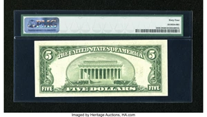 image for: Fr. 1959-D $5 1934C Federal Reserve Note. PMG Choice Uncirculated 64....