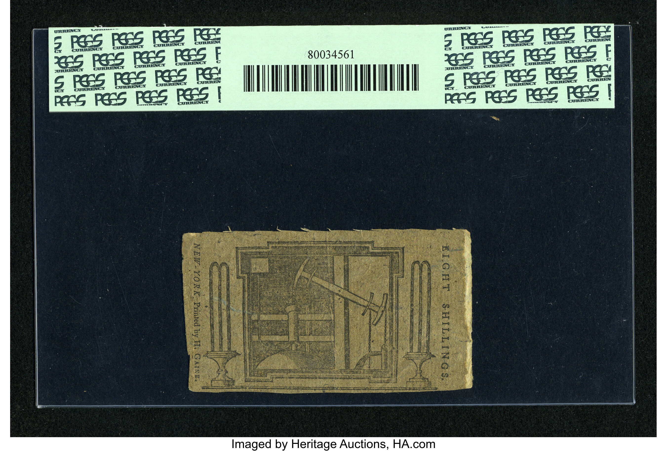 image for: New York March 5 ,1776 (Water Works) 8s PCGS Extremely Fine 40....