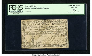 image for: South Carolina February 8, 1779 $90 PCGS Apparent Very Fine 25....