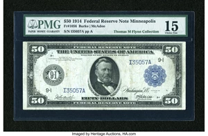 image for: Fr. 1056 $50 1914 Federal Reserve Note PMG Choice Fine 15....