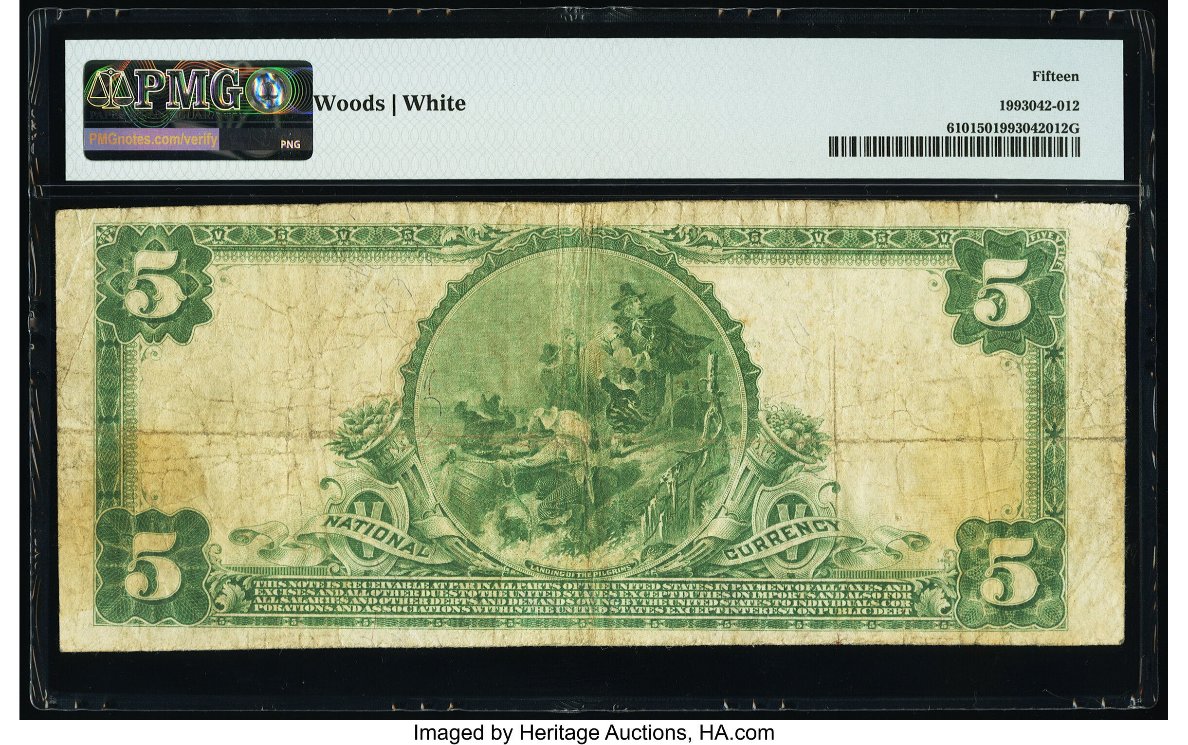 image for: Santa Ana, CA - $5 1902 Plain Back Fr. 610 The Commercial National Bank Ch. # 13200 PMG Choice Fine 15....