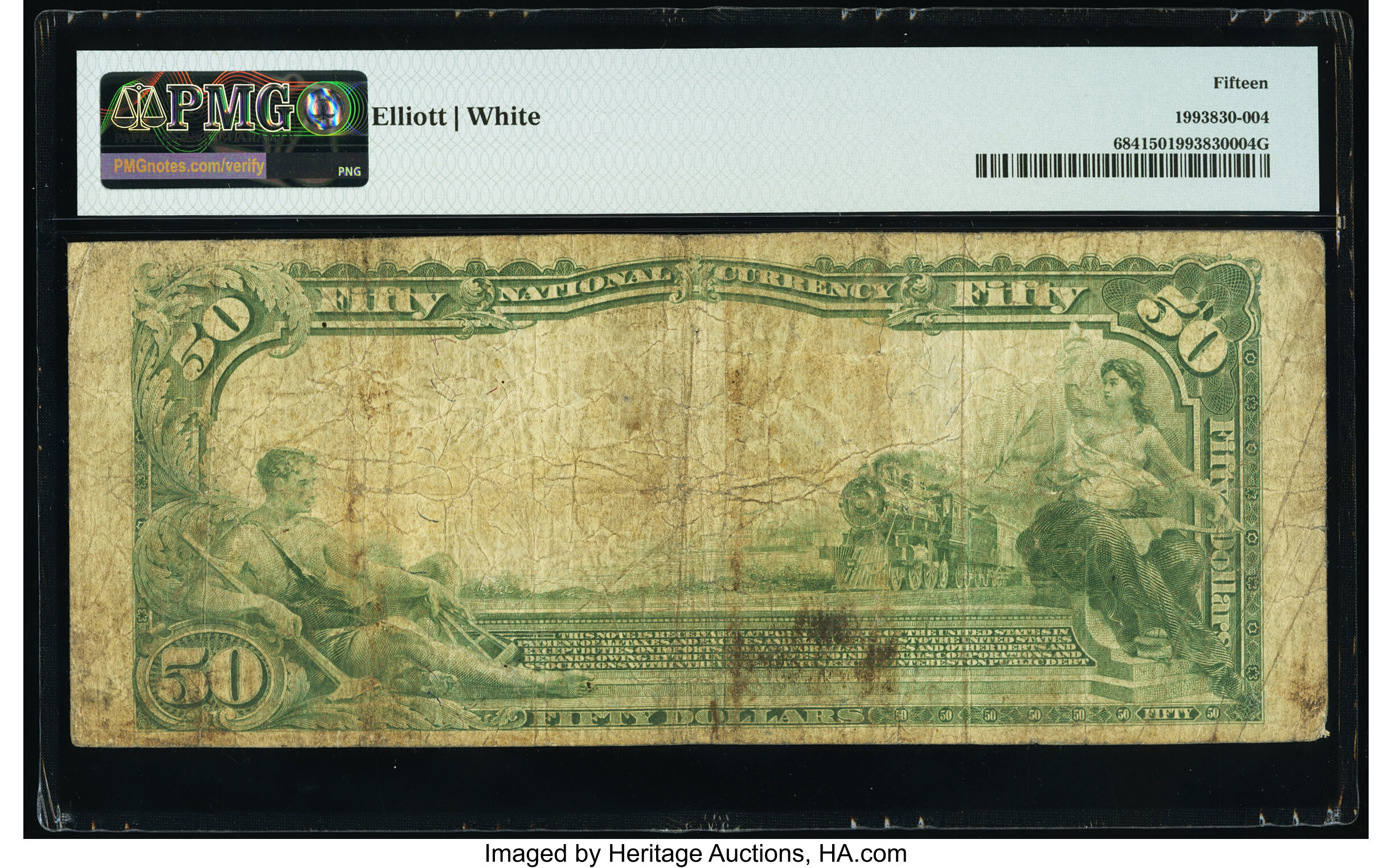image for: Danville, IL - $50 1902 Plain Back Fr. 684 The Second National Bank Ch. # 2584 PMG Choice Fine 15....