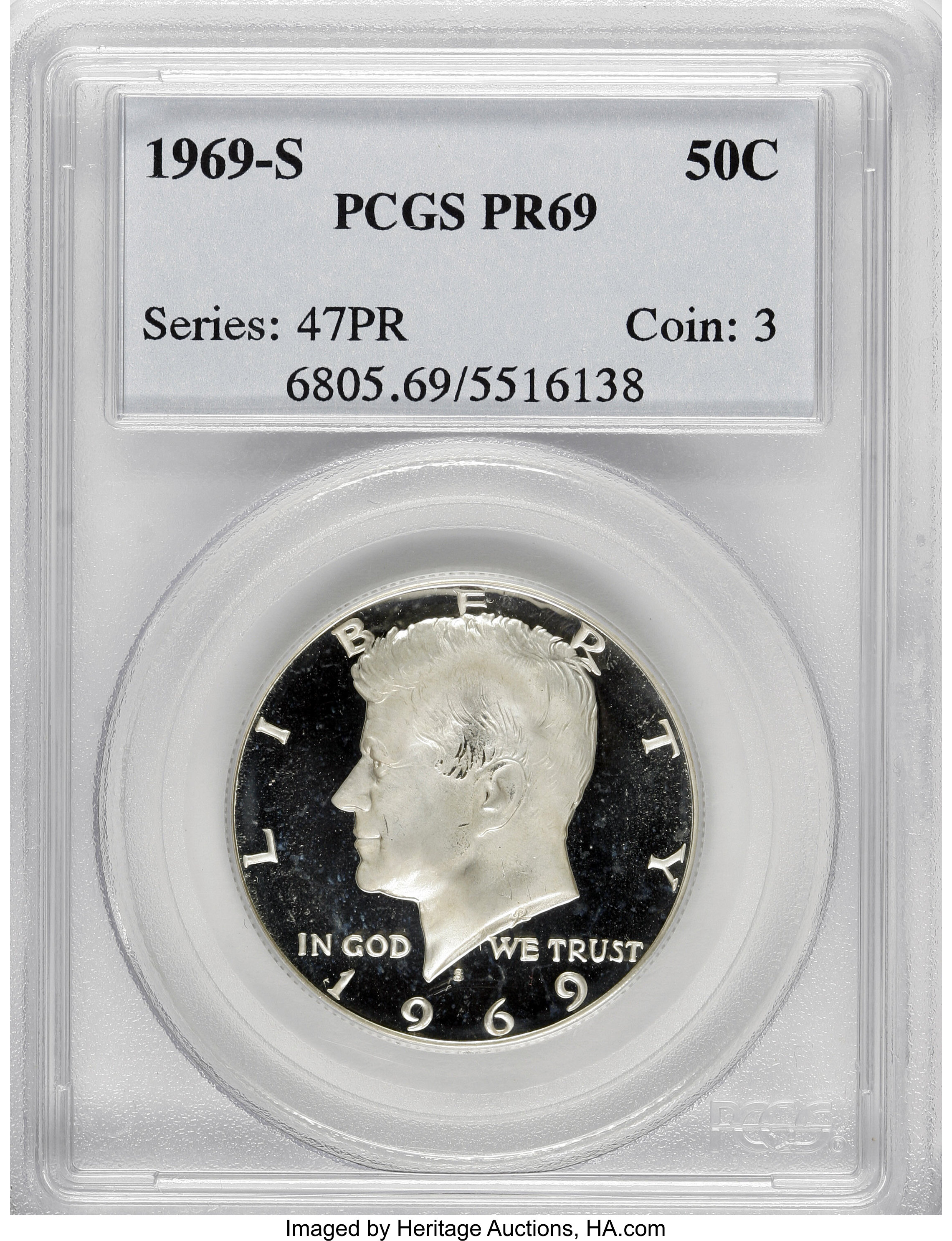 1969 S Kennedy Half Dollar Proof Coin Pricing Guide | The Greysheet