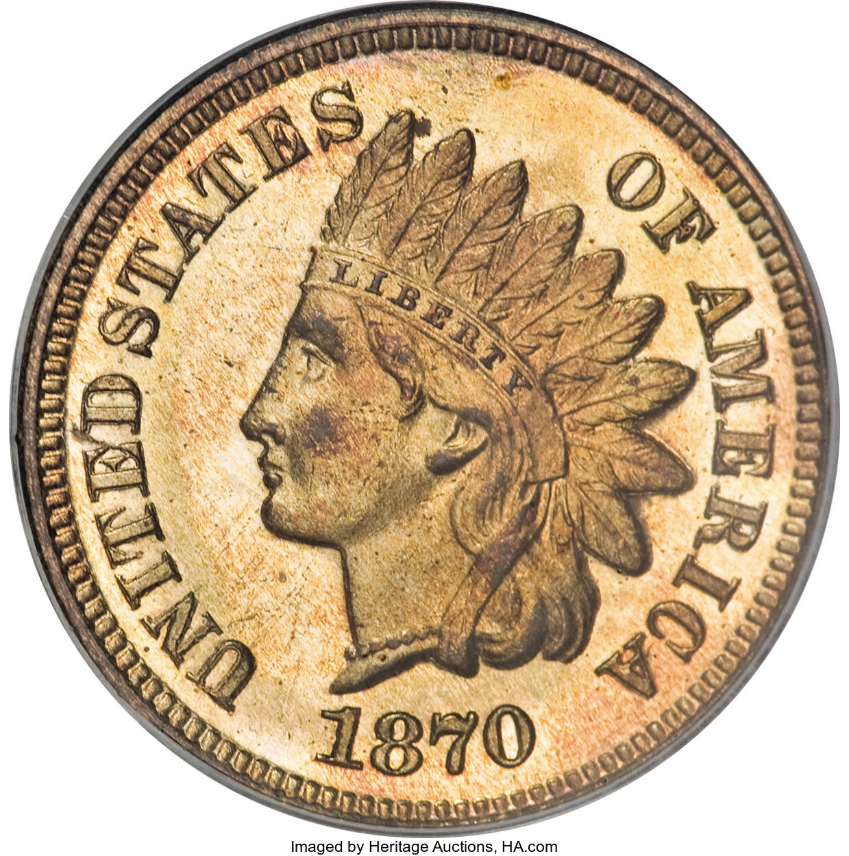 image for: 1870 1C PR65 Red Cameo PCGS....