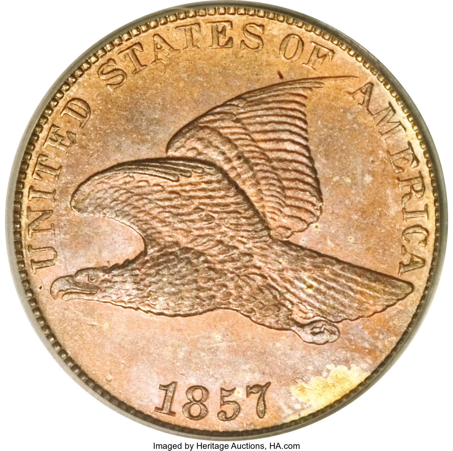 image for: 1857 1C Flying Eagle PR65 Cameo PCGS....