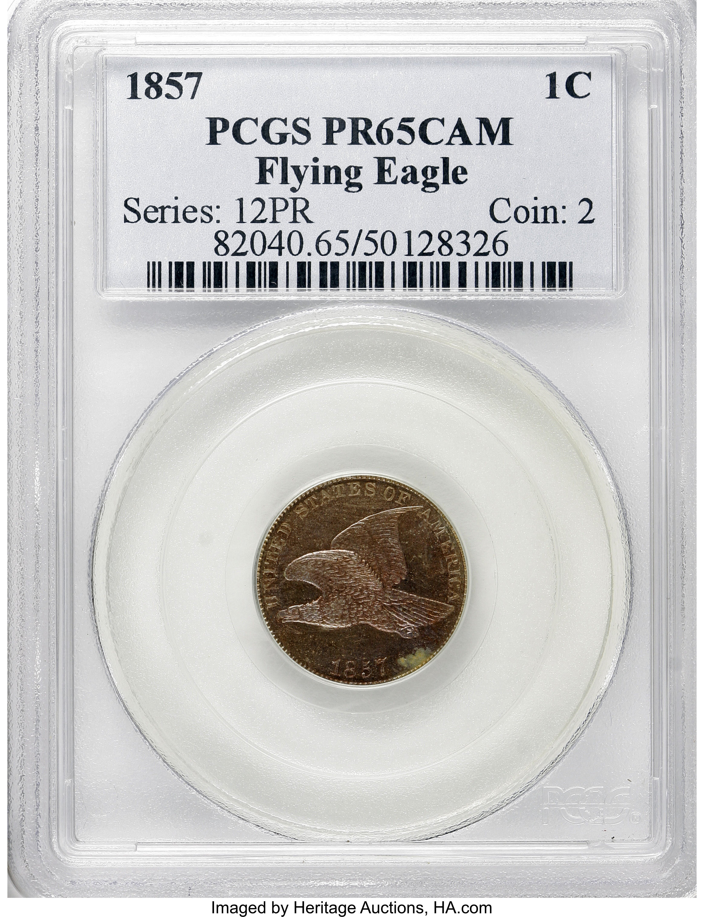 image for: 1857 1C Flying Eagle PR65 Cameo PCGS....