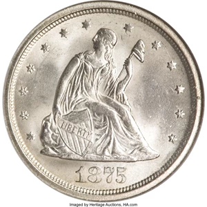 image for: 1875-S 20C MS67 NGC....