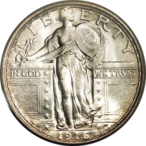image for: 1916 25C MS66 PCGS....
