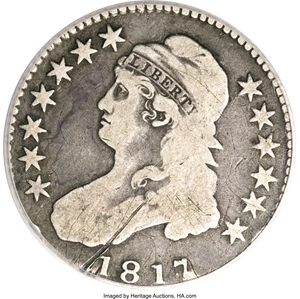 image for: 1817/4 50C --Obverse Scratch--VG8 ICG....