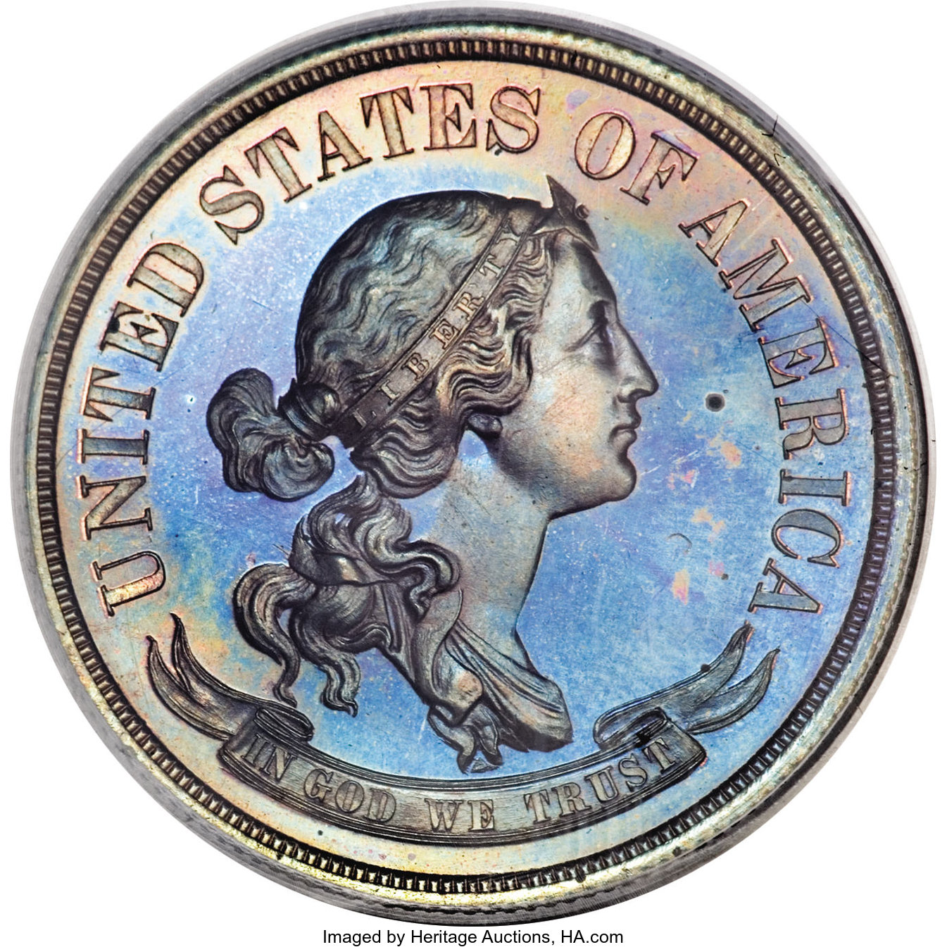 image for: 1870 50C Standard Silver Half Dollar, Judd-989, Pollock-1118, R.7, PR65 Red and Brown PCGS....
