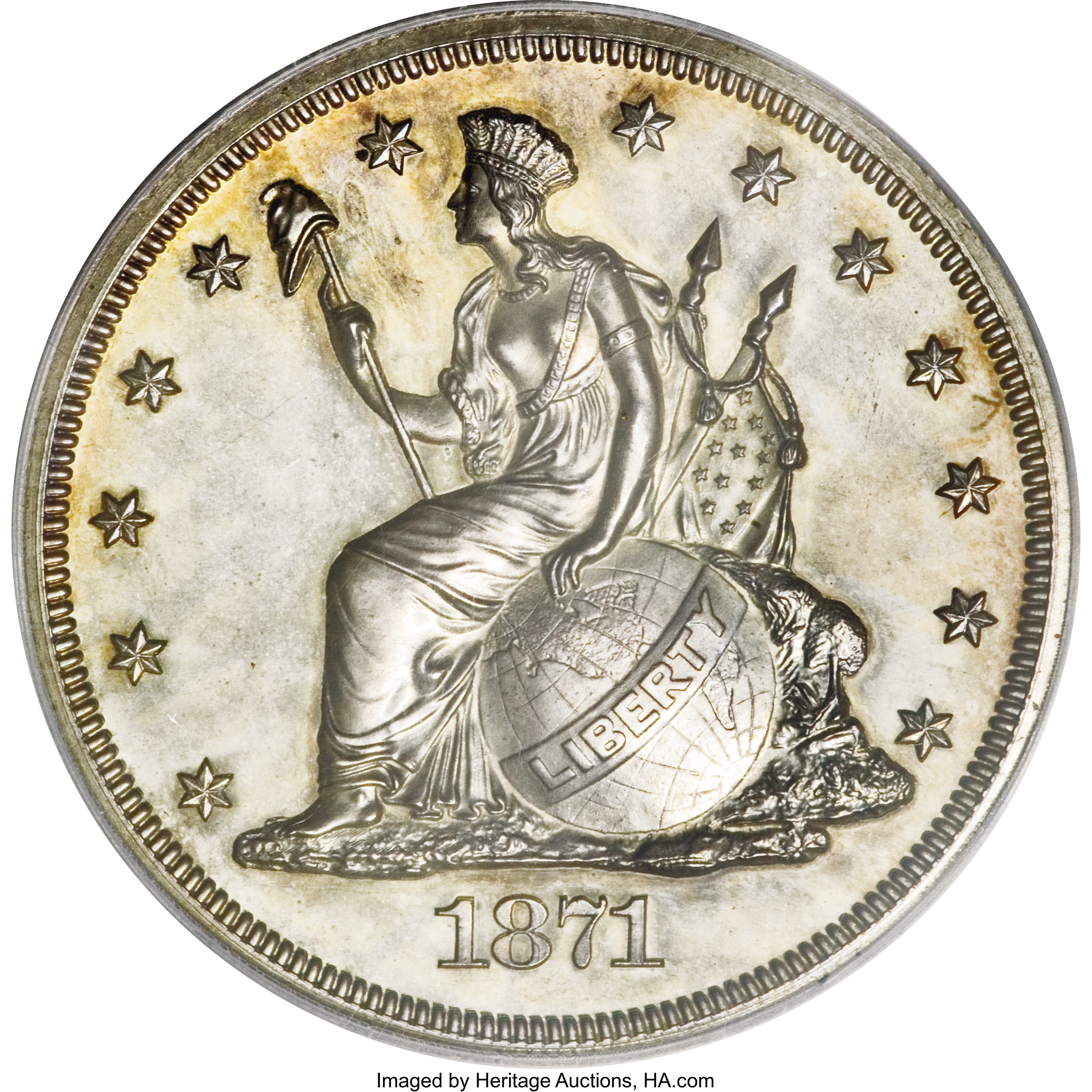 image for: 1871 $1 Standard Silver Dollar, Judd-1133, Pollock-1270, High R.6--Obverse Double Struck in Col...