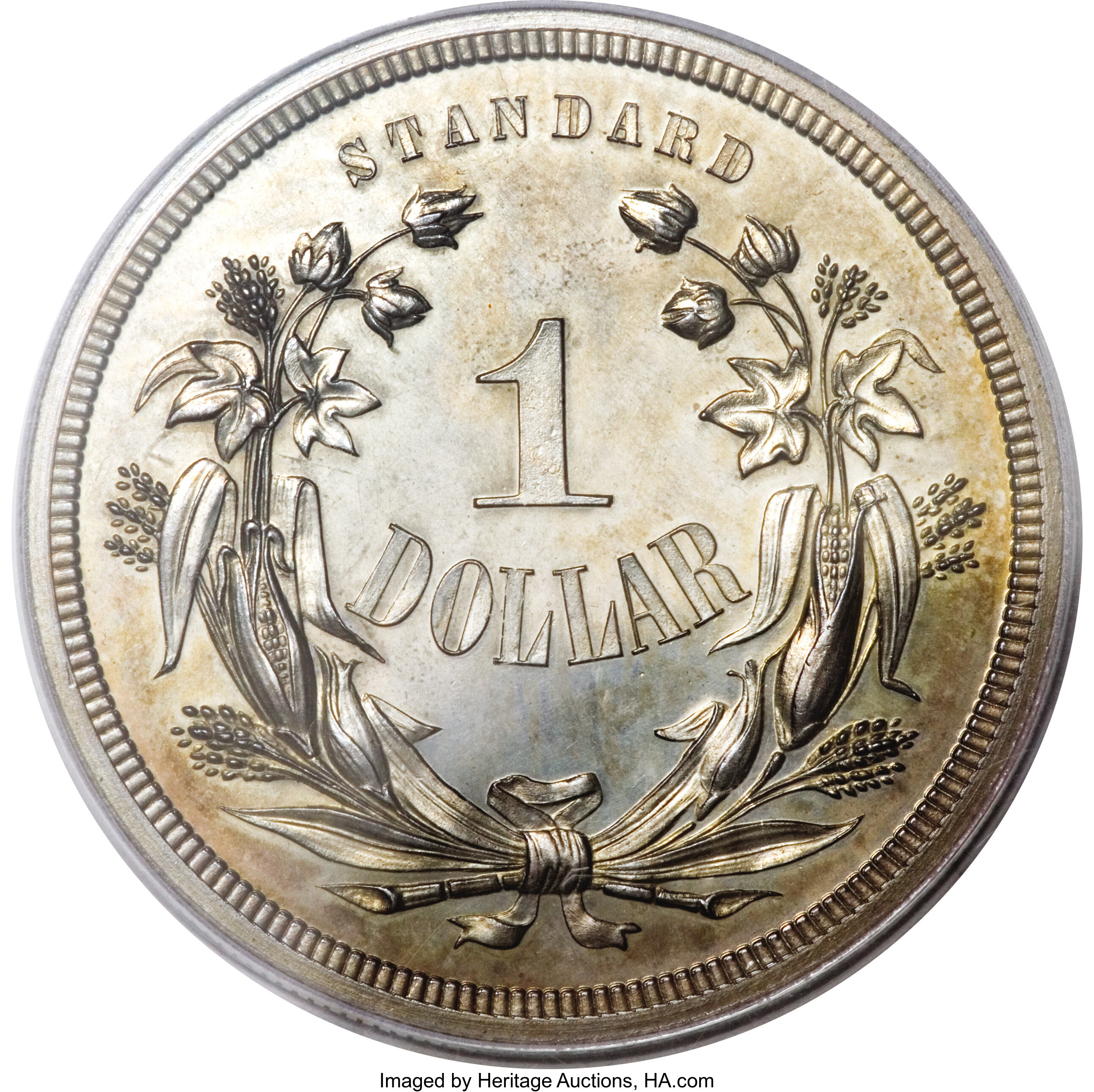 image for: 1871 $1 Standard Silver Dollar, Judd-1133, Pollock-1270, High R.6--Obverse Double Struck in Col...