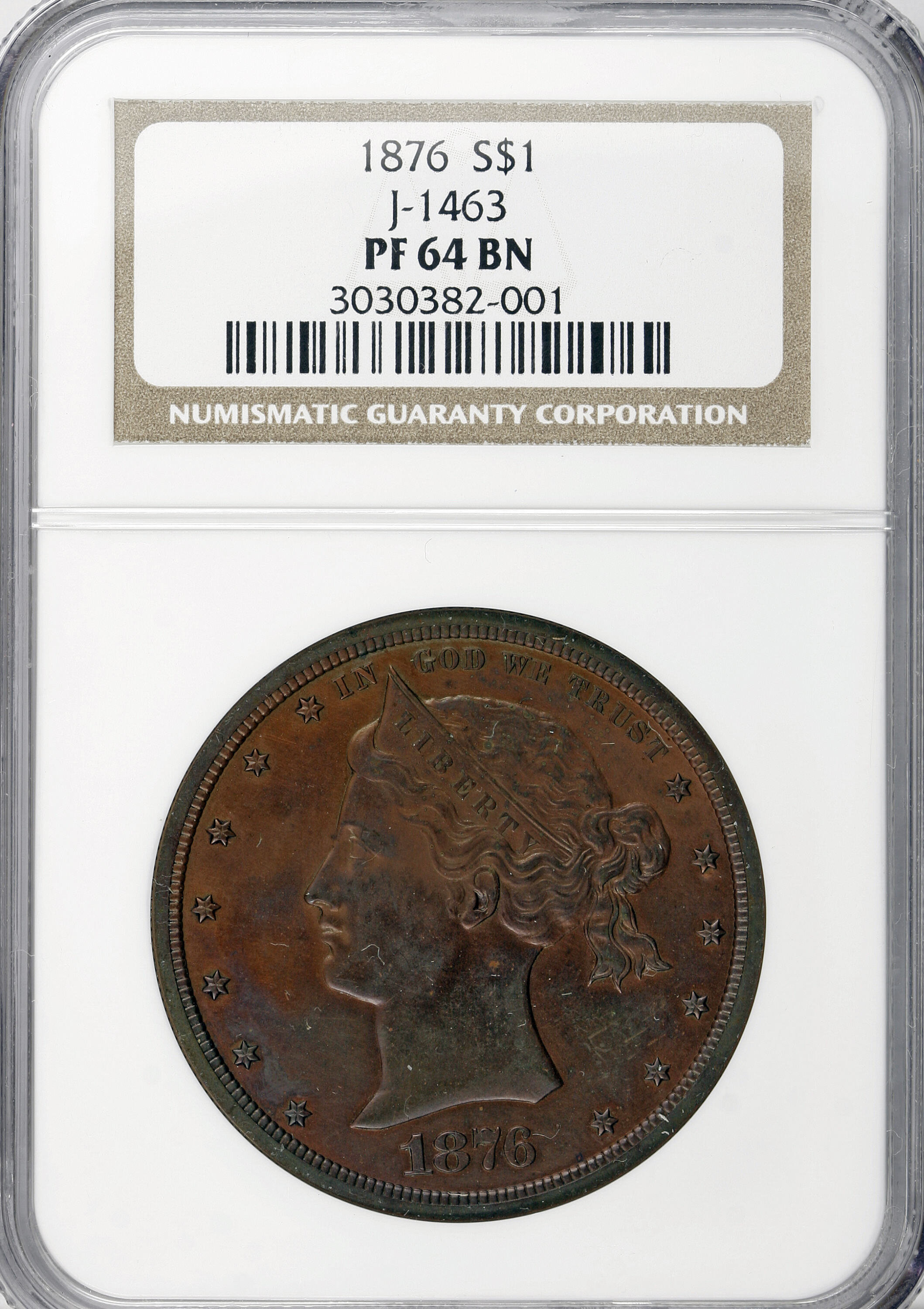 image for: 1876 $1 Sailor Head Dollar, Judd-1463, Pollock-1613, R.7, PR64 Brown NGC....