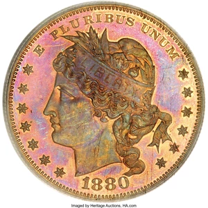 image for: 1880 $1 Goloid Metric Dollar, Judd-1652, Pollock-1852, R.6-7, PR66 Red and Brown PCGS....