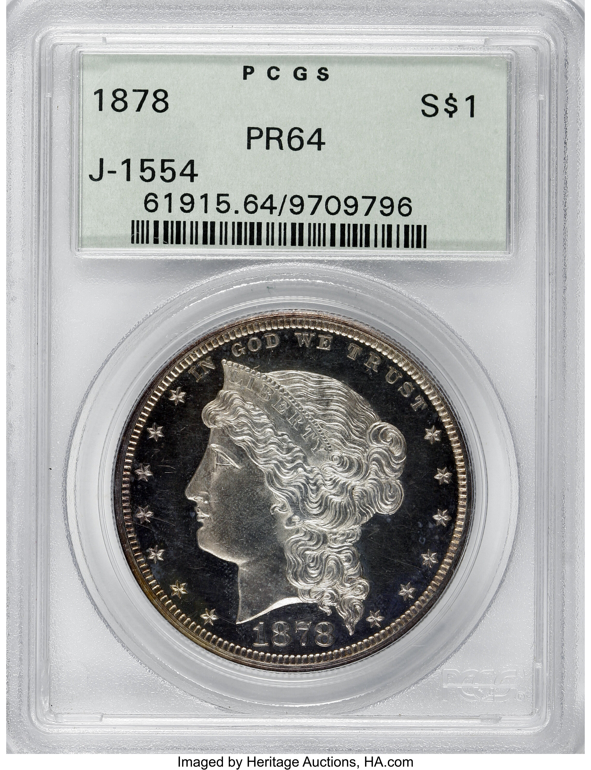 image for: 1878 $1 Dollar, Judd-1554, Pollock-1733, 1737, 1741, R.5, PR64 PCGS....