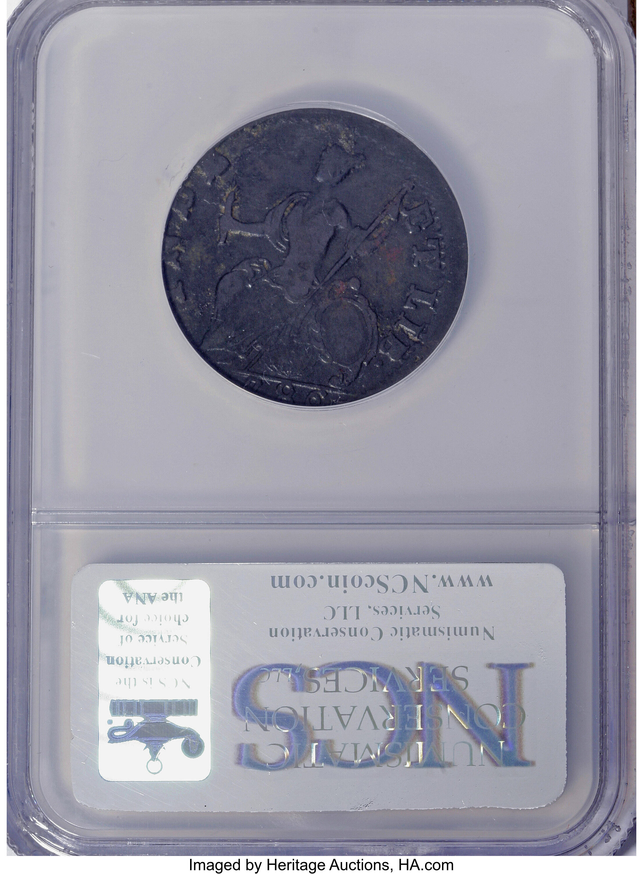image for: 1786 COPPER Connecticut Copper, Draped Bust Left--Corroded--NCS. VF Details. NGC Census: (0/0). PCGS Population (0/0).   (#...