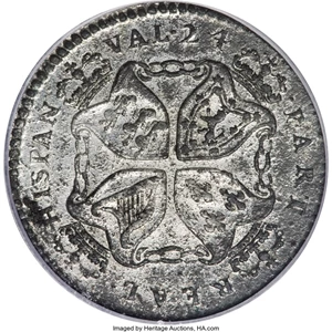 image for: (c. 1828) TOKEN American Plantations 1/24 Part Real MS62 PCGS....
