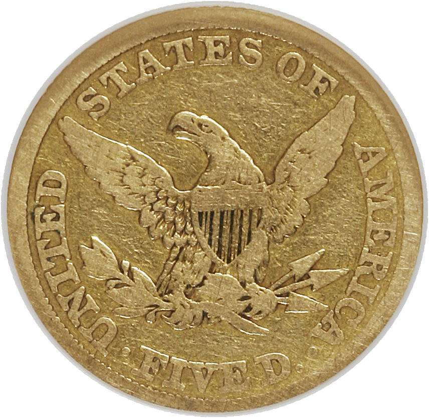 image for: 1842 $5 Large Letters Fine 12 NGC. NGC Census: (1/46). PCGS Population (0/11).  Numismedia Wsl. Price for NGC/PCGS coin in ...