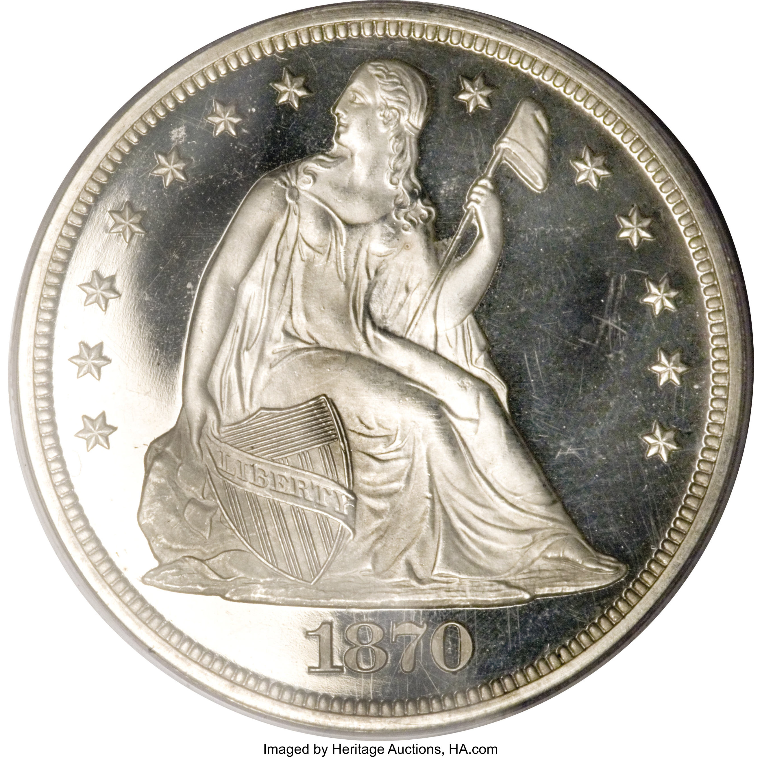 image for: 1870 $1 PR65 Deep Cameo PCGS....