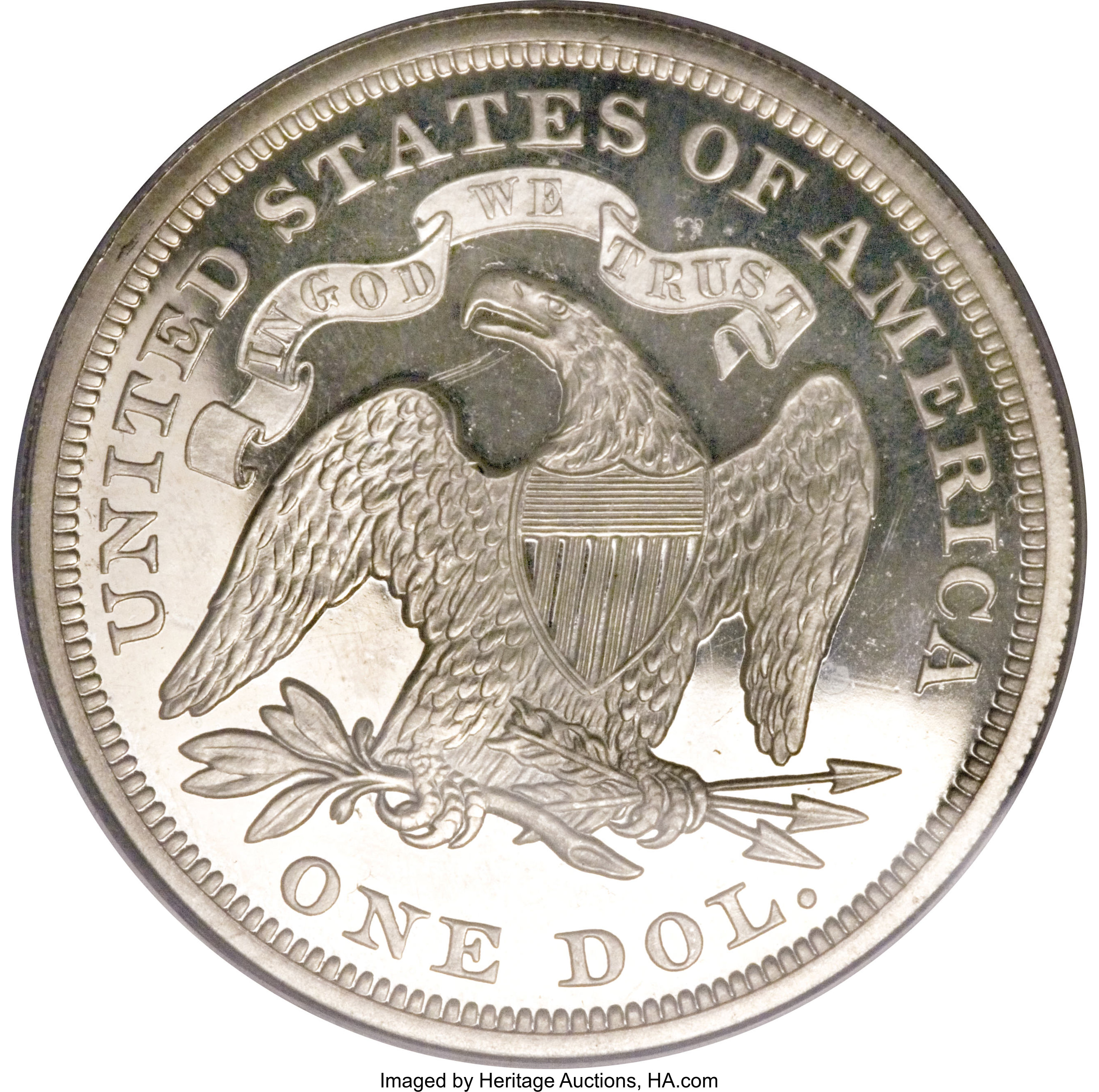 image for: 1870 $1 PR65 Deep Cameo PCGS....