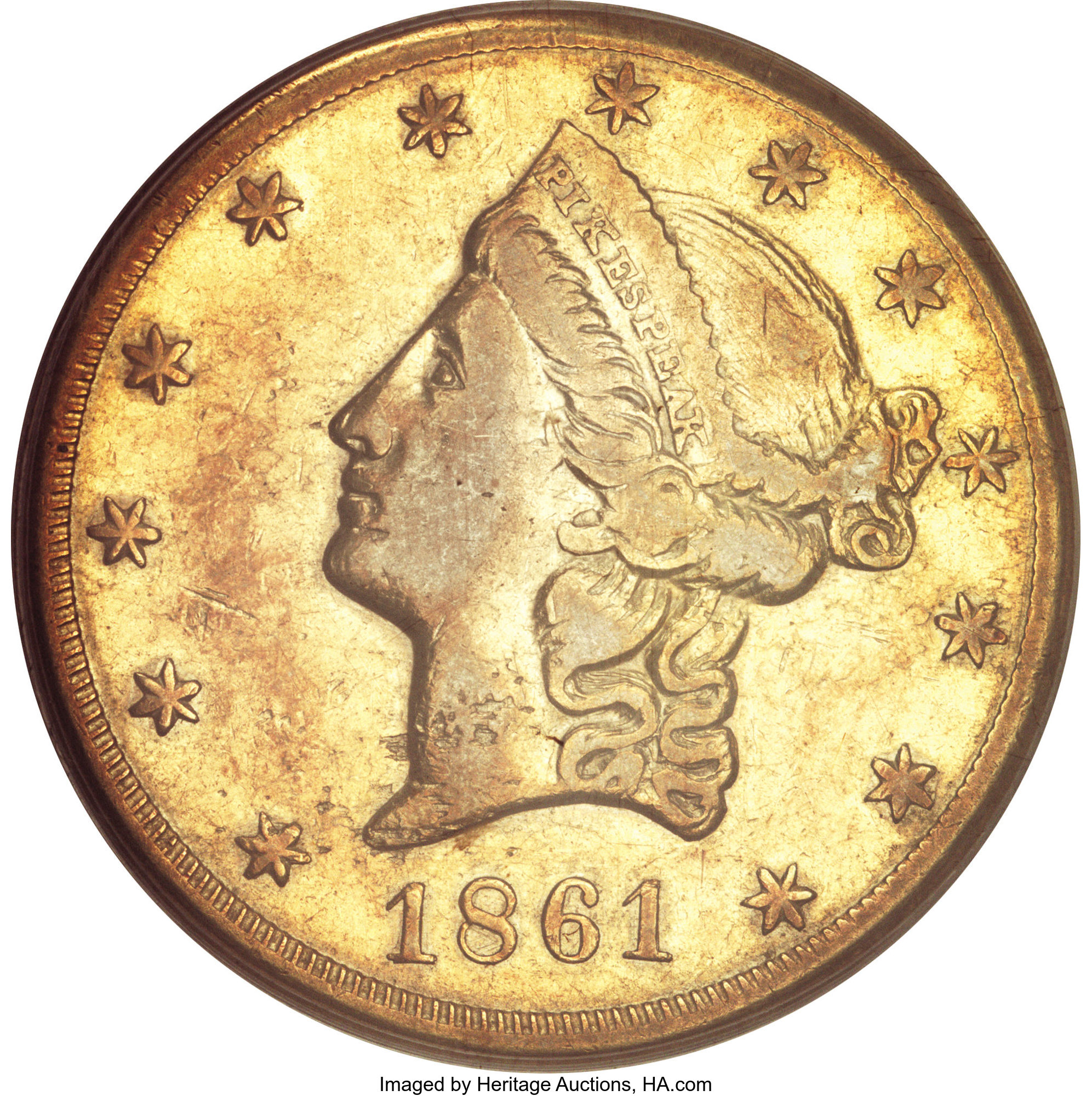 image for: 1861 $20 Clark, Gruber & Co. Twenty Dollar XF40 PCGS....