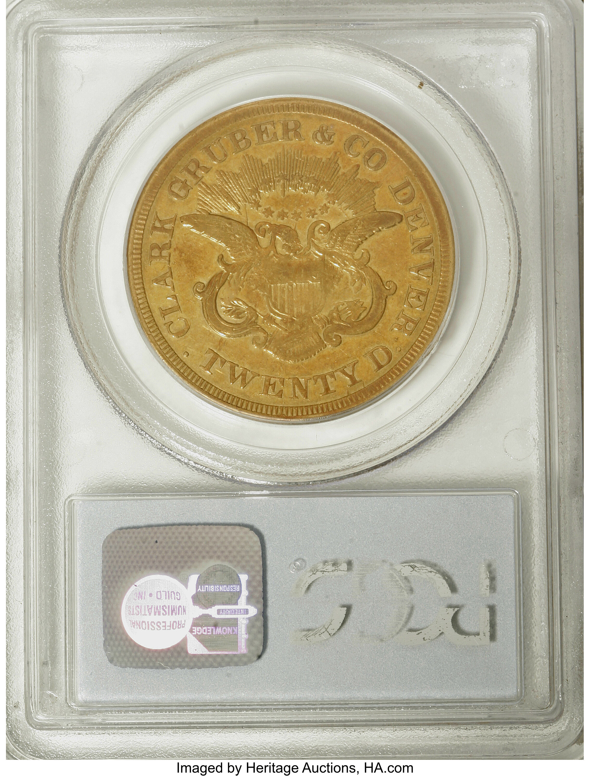 image for: 1861 $20 Clark, Gruber & Co. Twenty Dollar XF40 PCGS....