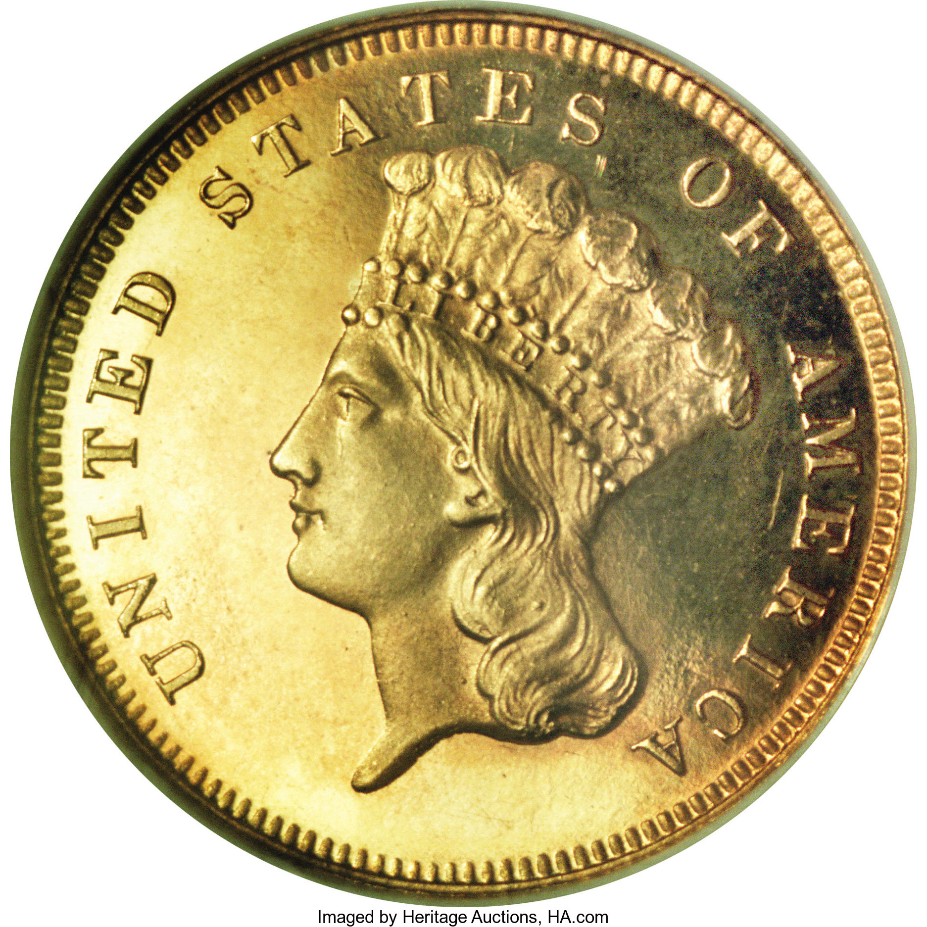 image for: 1880 $3 PR65 Cameo NGC. CAC....