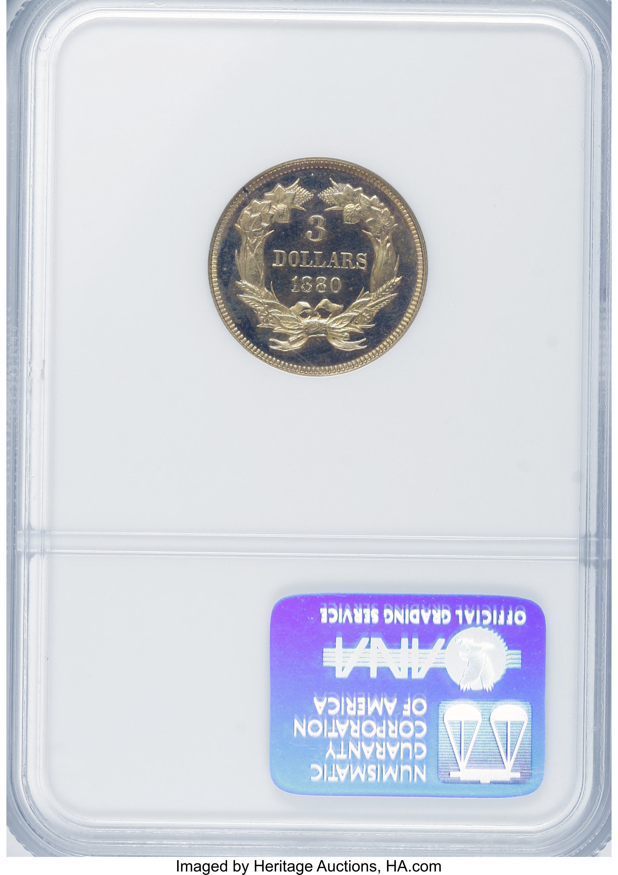 image for: 1880 $3 PR65 Cameo NGC. CAC....