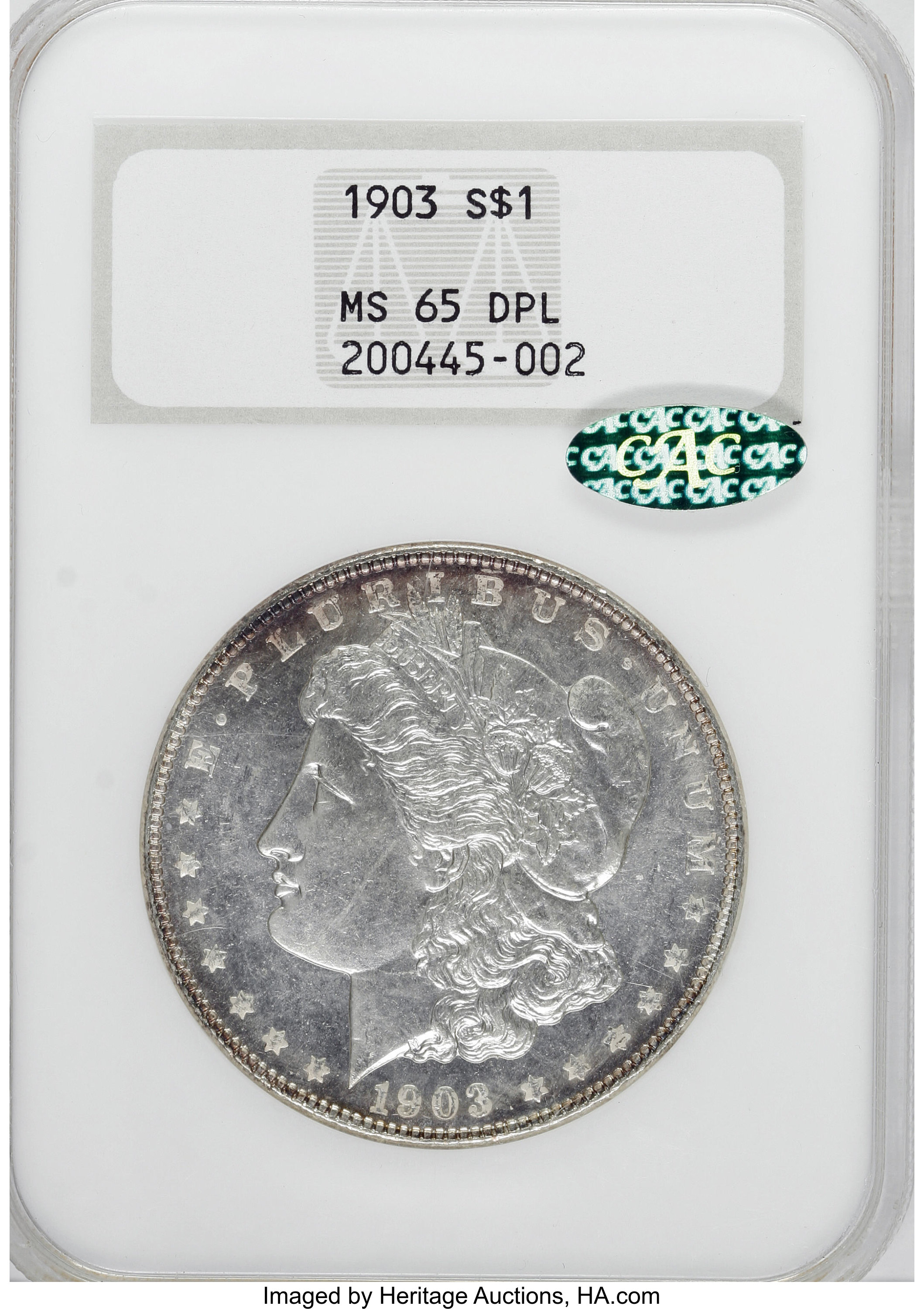 image for: 1903 $1 MS65 Deep Mirror Prooflike NGC. CAC....