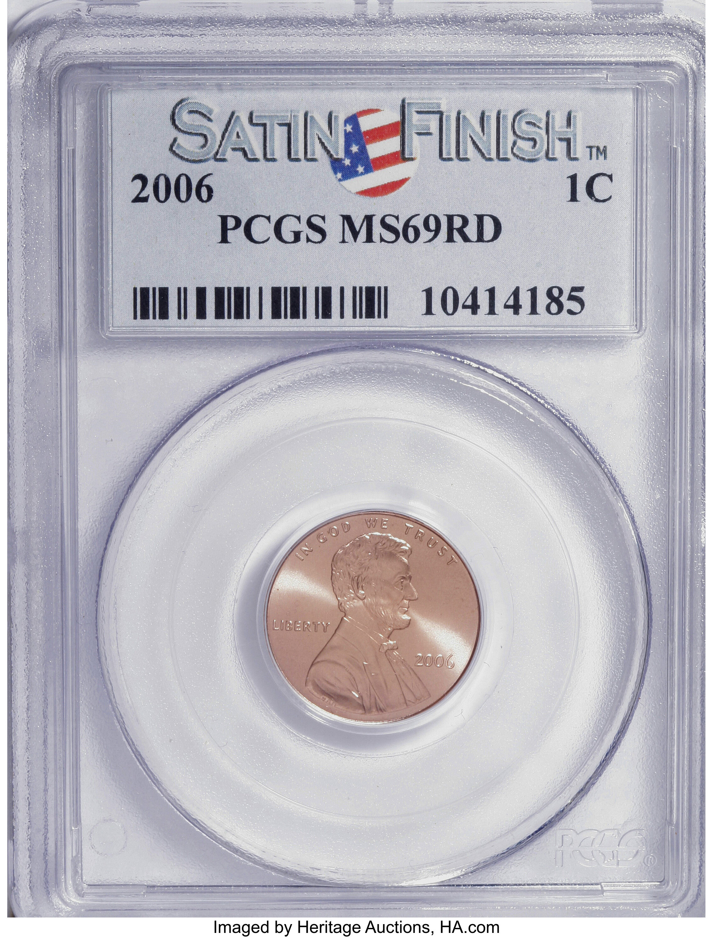 image for: 2006 1C Satin Finish MS69 Red PCGS. PCGS Population (828/20). NGC Census: (0/0).   (#893196)...