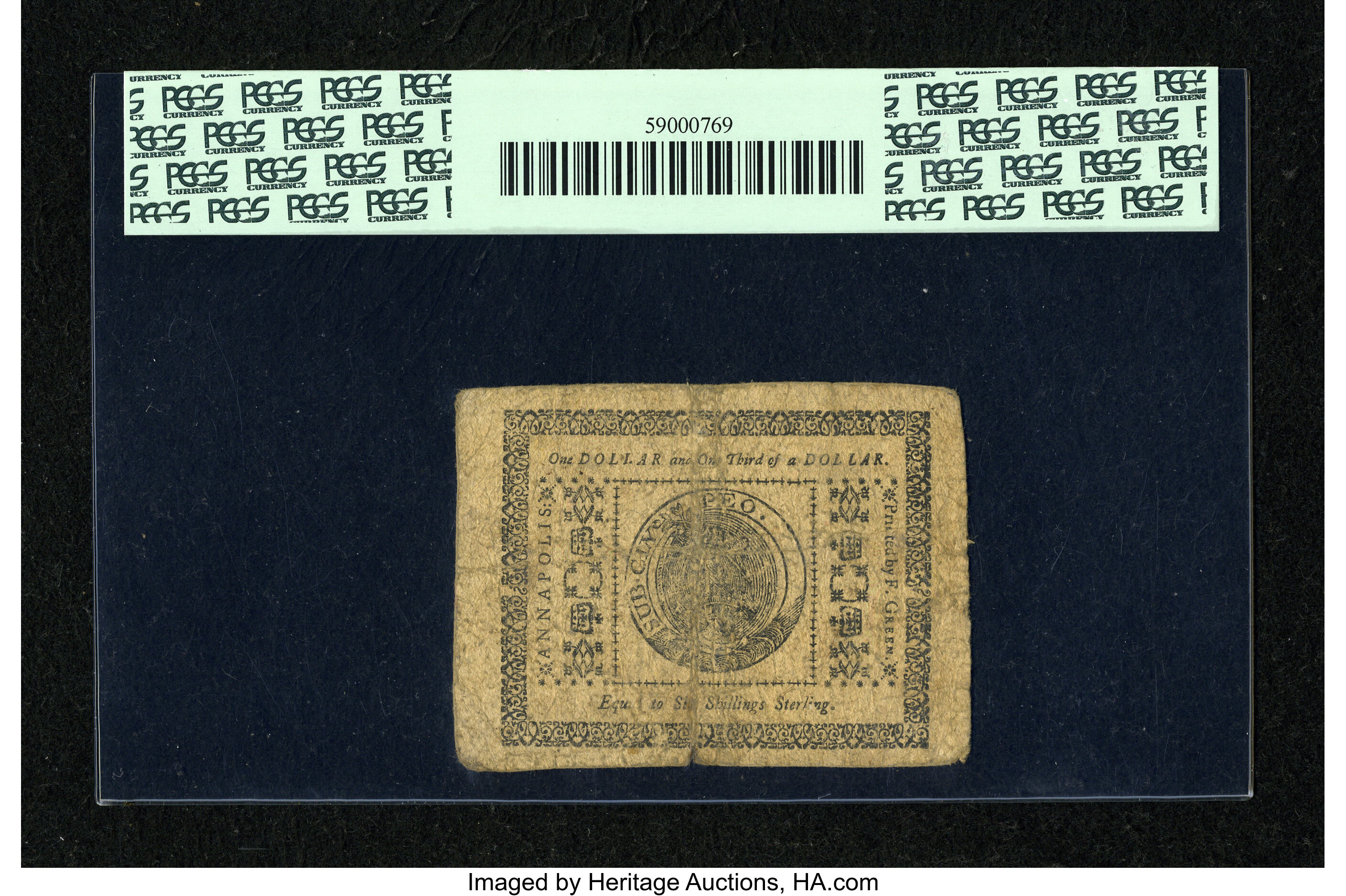 image for: Maryland December 7, 1775 $1  1/3 PCGS Fine 15....