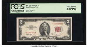 image for: Fr. 1511* $2 1953B Legal Tender Star Note. PCGS Very Choice New 64PPQ....