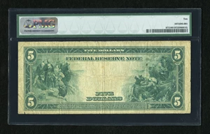 image for: Fr. 873 $5 1914 Federal Reserve Note PMG Very Good 10....