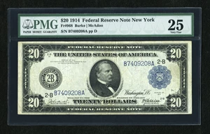 image for: Fr. 968 $20 1914 Federal Reserve Note PMG Very Fine 25....